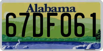 AL license plate 67DF061