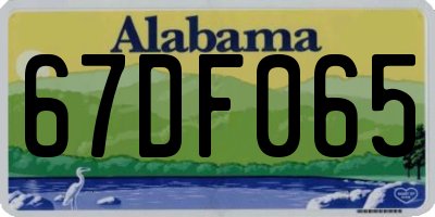 AL license plate 67DF065
