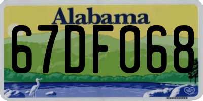AL license plate 67DF068