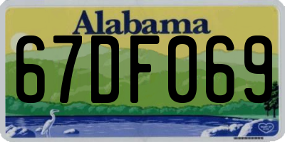 AL license plate 67DF069
