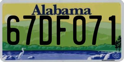 AL license plate 67DF071