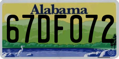 AL license plate 67DF072