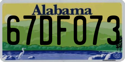 AL license plate 67DF073