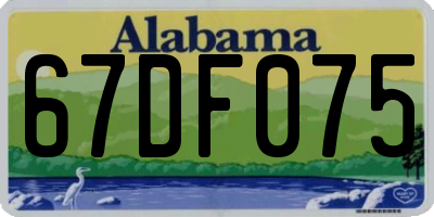 AL license plate 67DF075