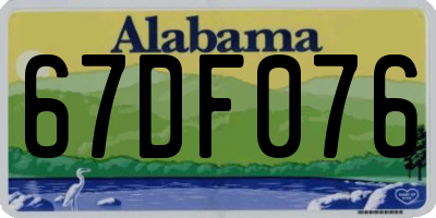AL license plate 67DF076