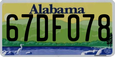 AL license plate 67DF078