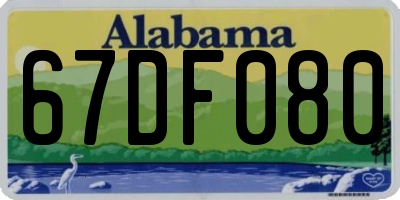 AL license plate 67DF080