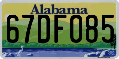 AL license plate 67DF085