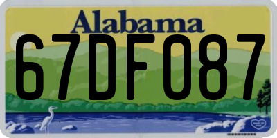 AL license plate 67DF087