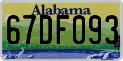 AL license plate 67DF093