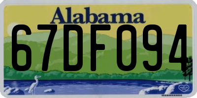 AL license plate 67DF094