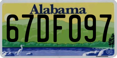 AL license plate 67DF097