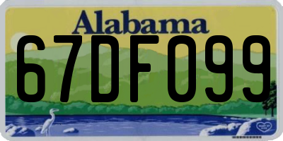 AL license plate 67DF099