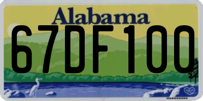 AL license plate 67DF100
