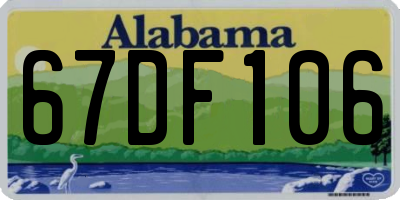 AL license plate 67DF106