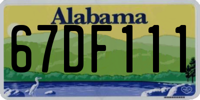 AL license plate 67DF111