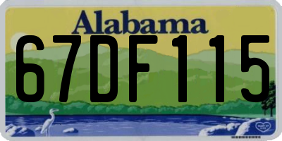 AL license plate 67DF115