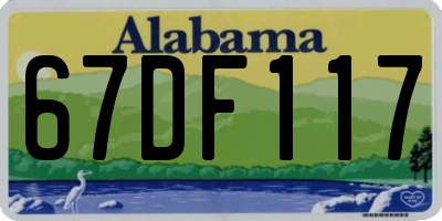 AL license plate 67DF117
