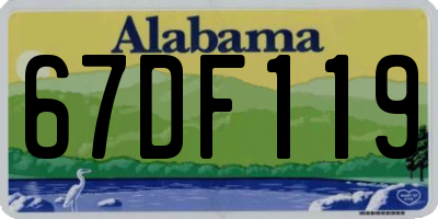 AL license plate 67DF119