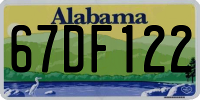AL license plate 67DF122
