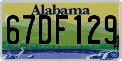 AL license plate 67DF129