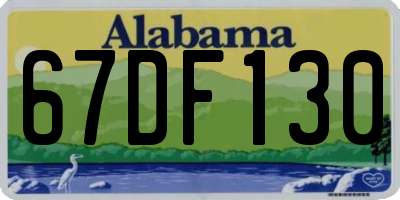 AL license plate 67DF130