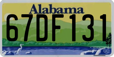 AL license plate 67DF131