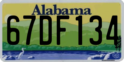 AL license plate 67DF134