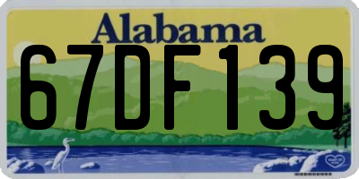 AL license plate 67DF139