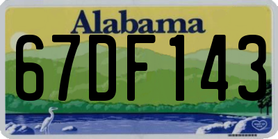 AL license plate 67DF143
