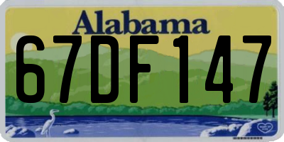 AL license plate 67DF147