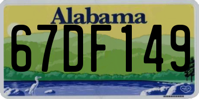 AL license plate 67DF149