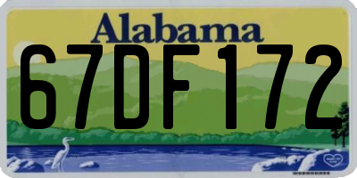 AL license plate 67DF172