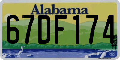 AL license plate 67DF174