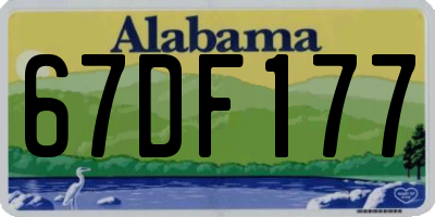 AL license plate 67DF177