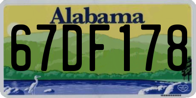 AL license plate 67DF178