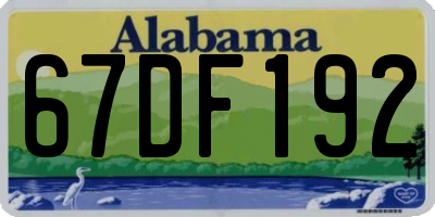 AL license plate 67DF192