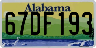 AL license plate 67DF193