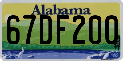 AL license plate 67DF200