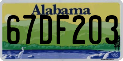 AL license plate 67DF203