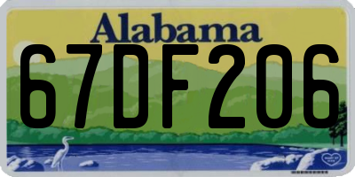 AL license plate 67DF206
