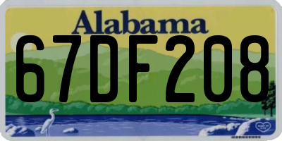 AL license plate 67DF208