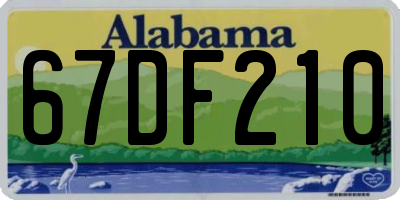 AL license plate 67DF210