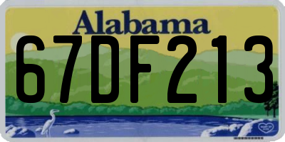 AL license plate 67DF213