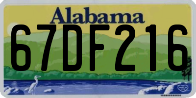 AL license plate 67DF216