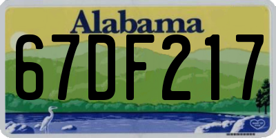 AL license plate 67DF217
