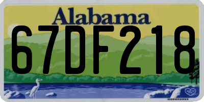 AL license plate 67DF218