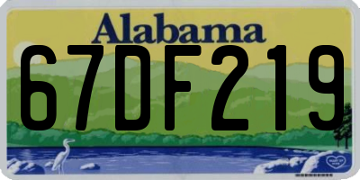AL license plate 67DF219