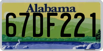 AL license plate 67DF221