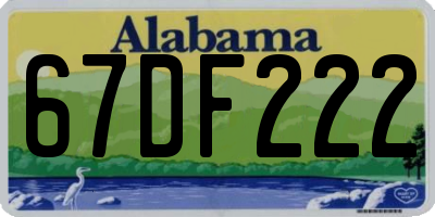 AL license plate 67DF222